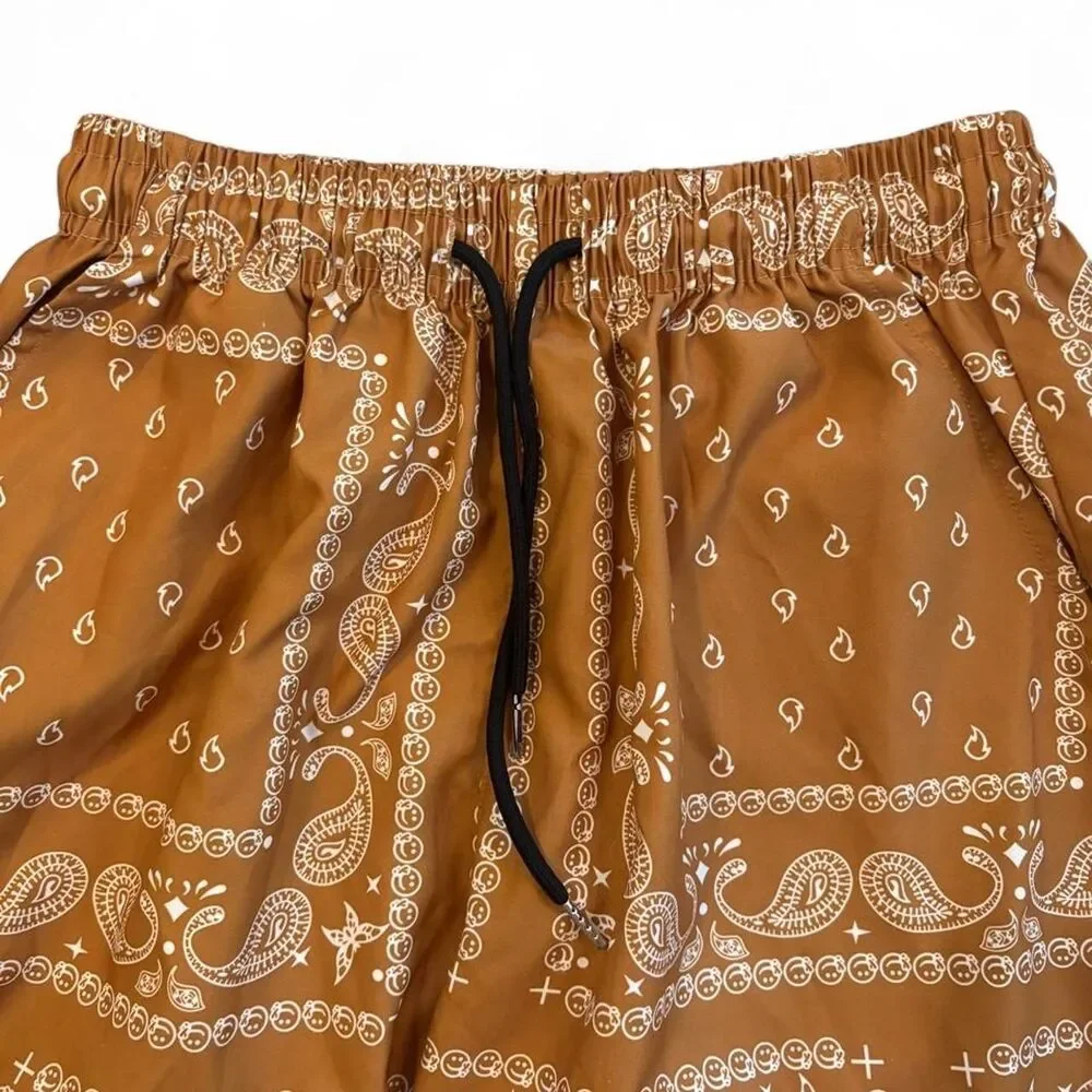 The-skateroom Men's Brown and Tan Shorts